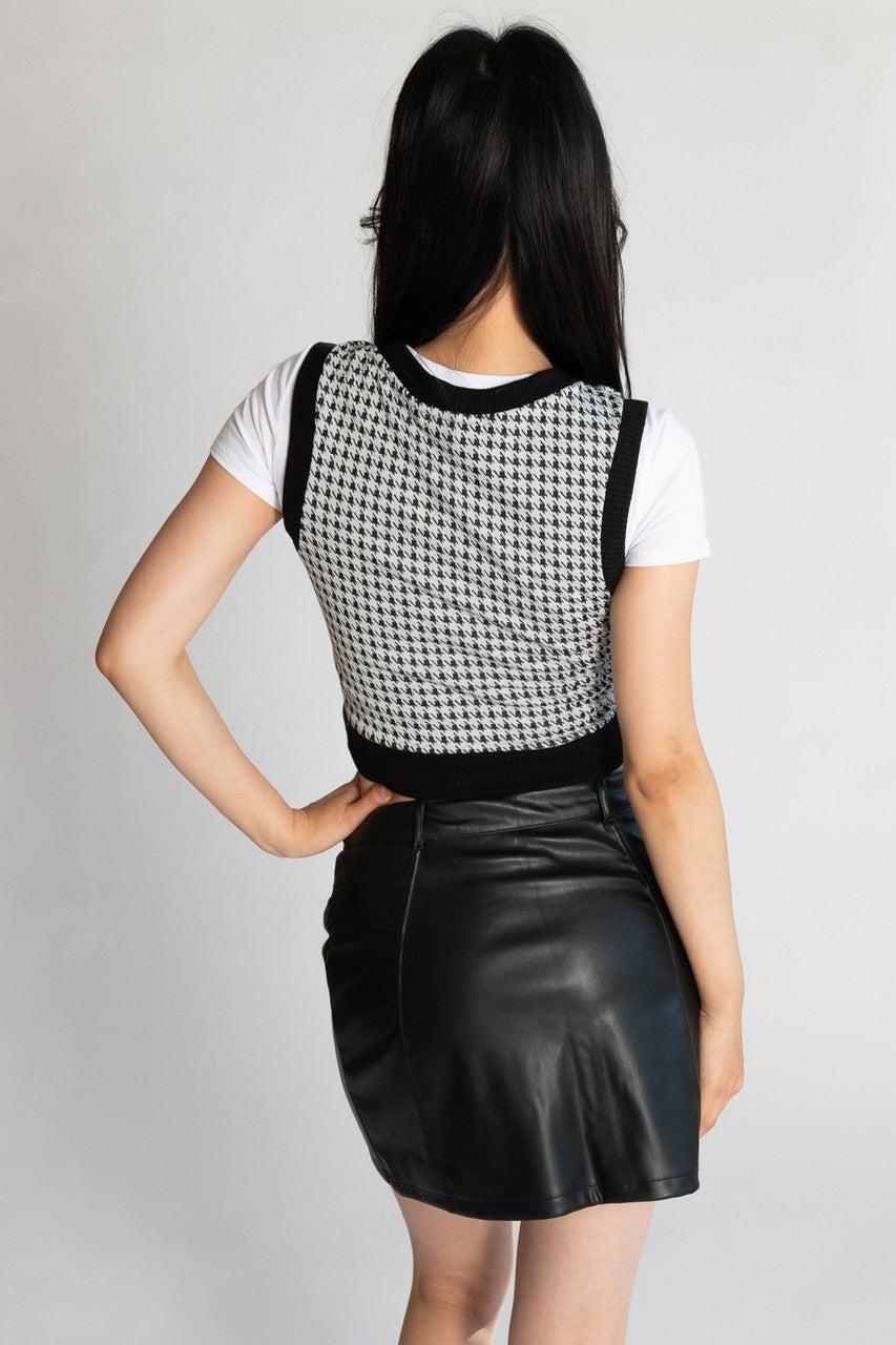 Houndstooth Sweater Vest With Tee Product Image