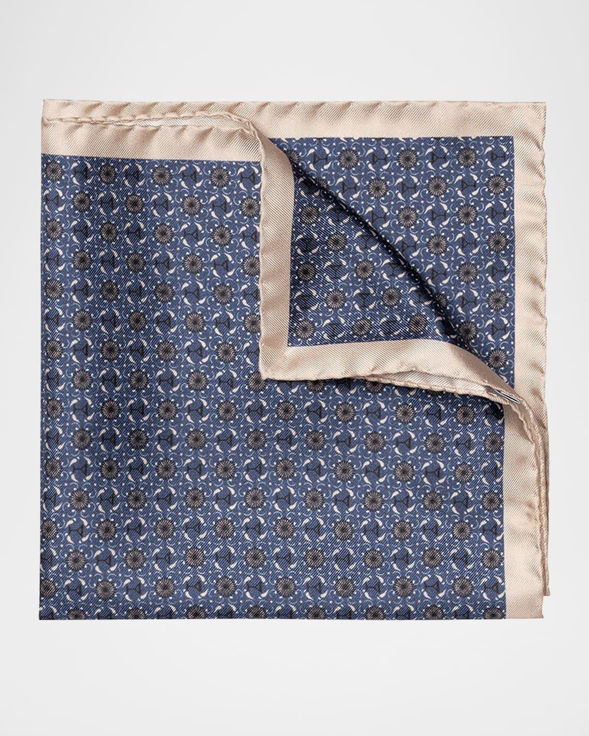 Mens Geometric Silk Pocket Square Product Image