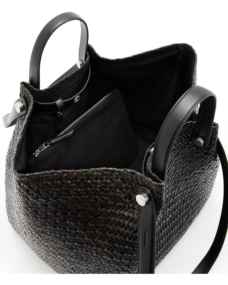 Mini Black And White Straw Tote Product Image