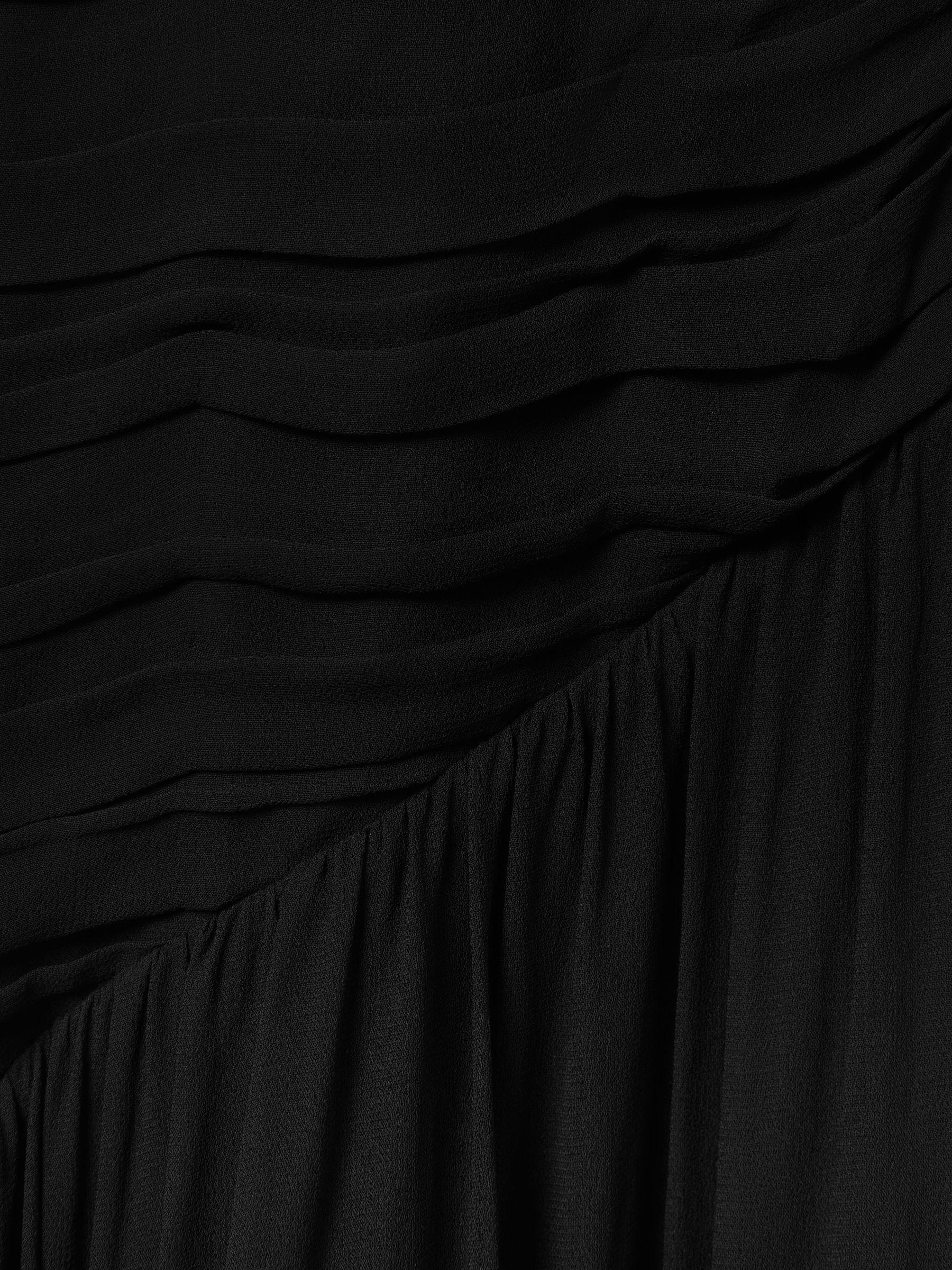 Ruched Bodycon Midi Dress in Black Product Image