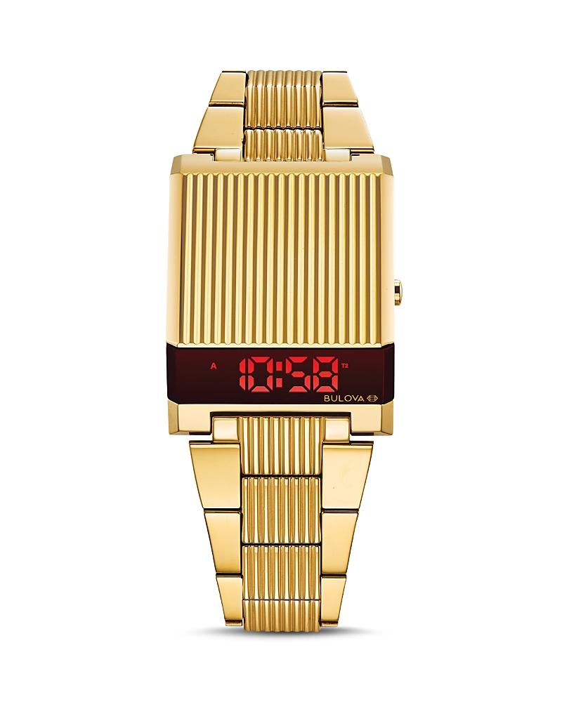 Bulova Mens Computron Gold-Tone Stainless Steel Digital Watch - 97C110 Gold Tone Product Image