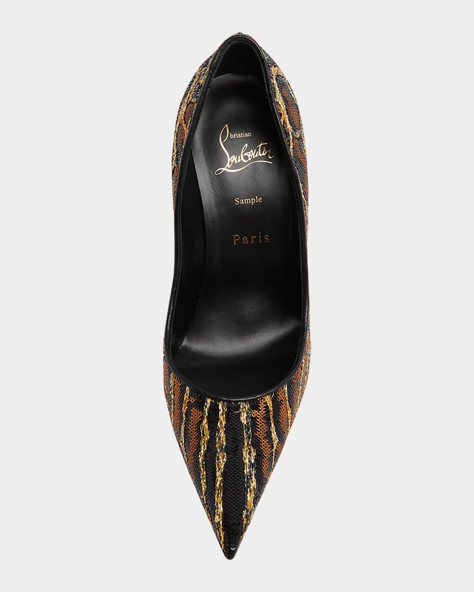 Miss Z Sequin Animal Red Sole Pumps Product Image