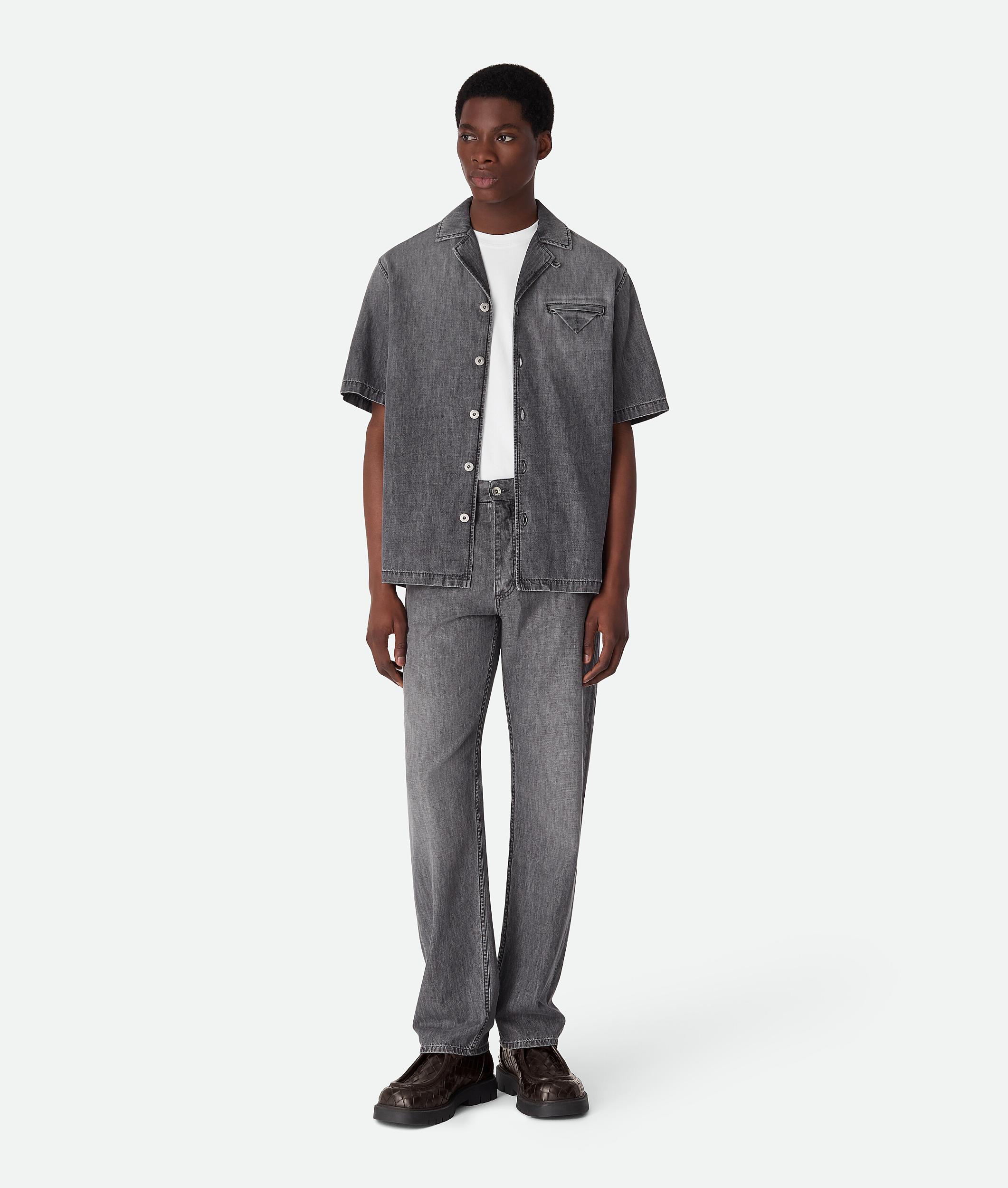 Men's Vintage Black Denim Shirt in Washed black Product Image