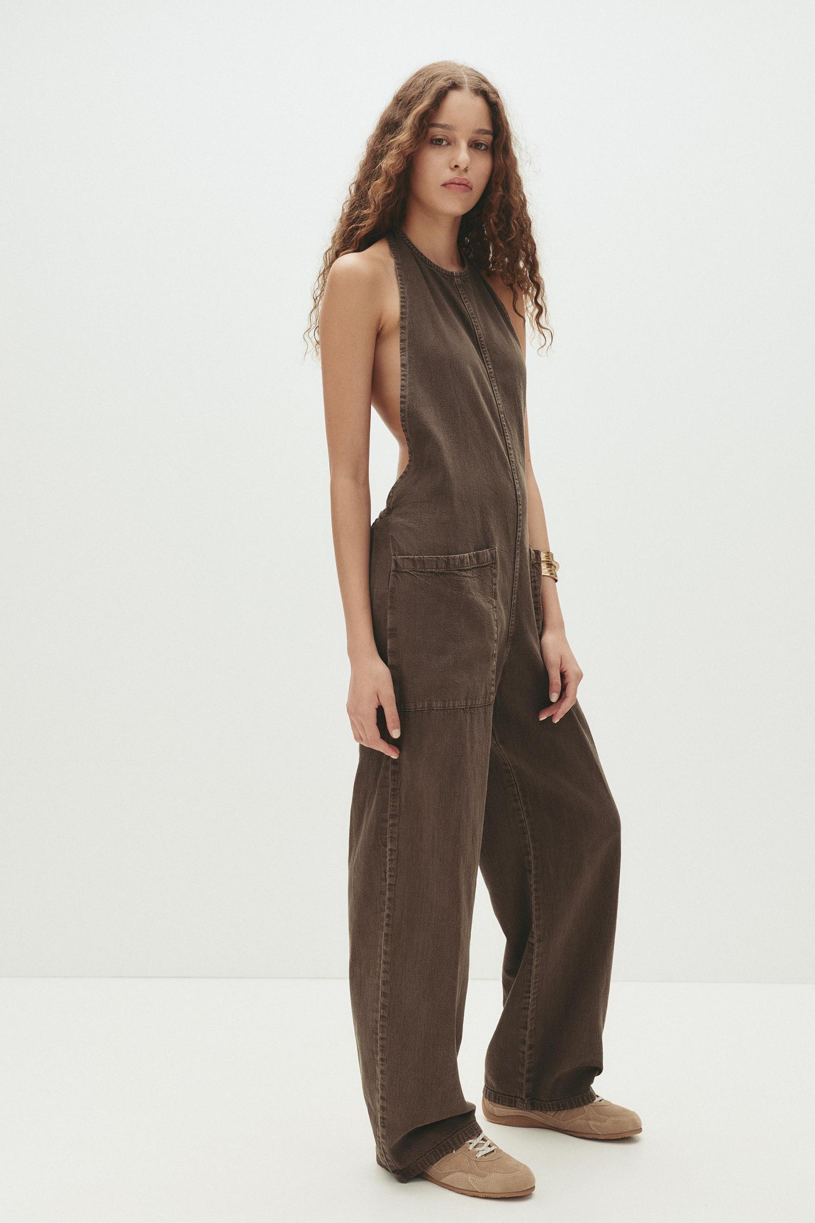 Long super baggy dungarees Product Image