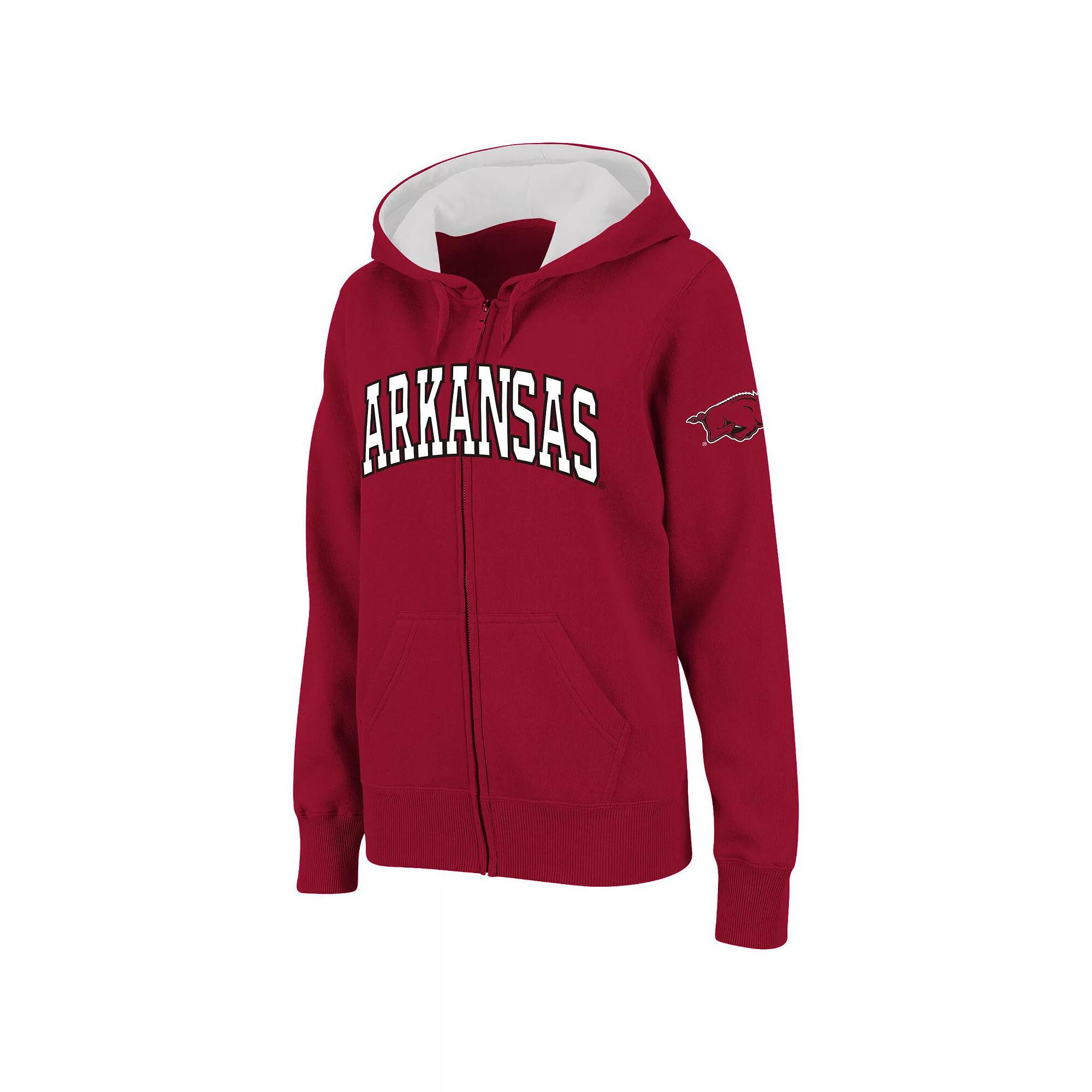 Women's Stadium Athletic Cardinal Arkansas Razorbacks Arched Name Full-Zip Hoodie,  Product Image