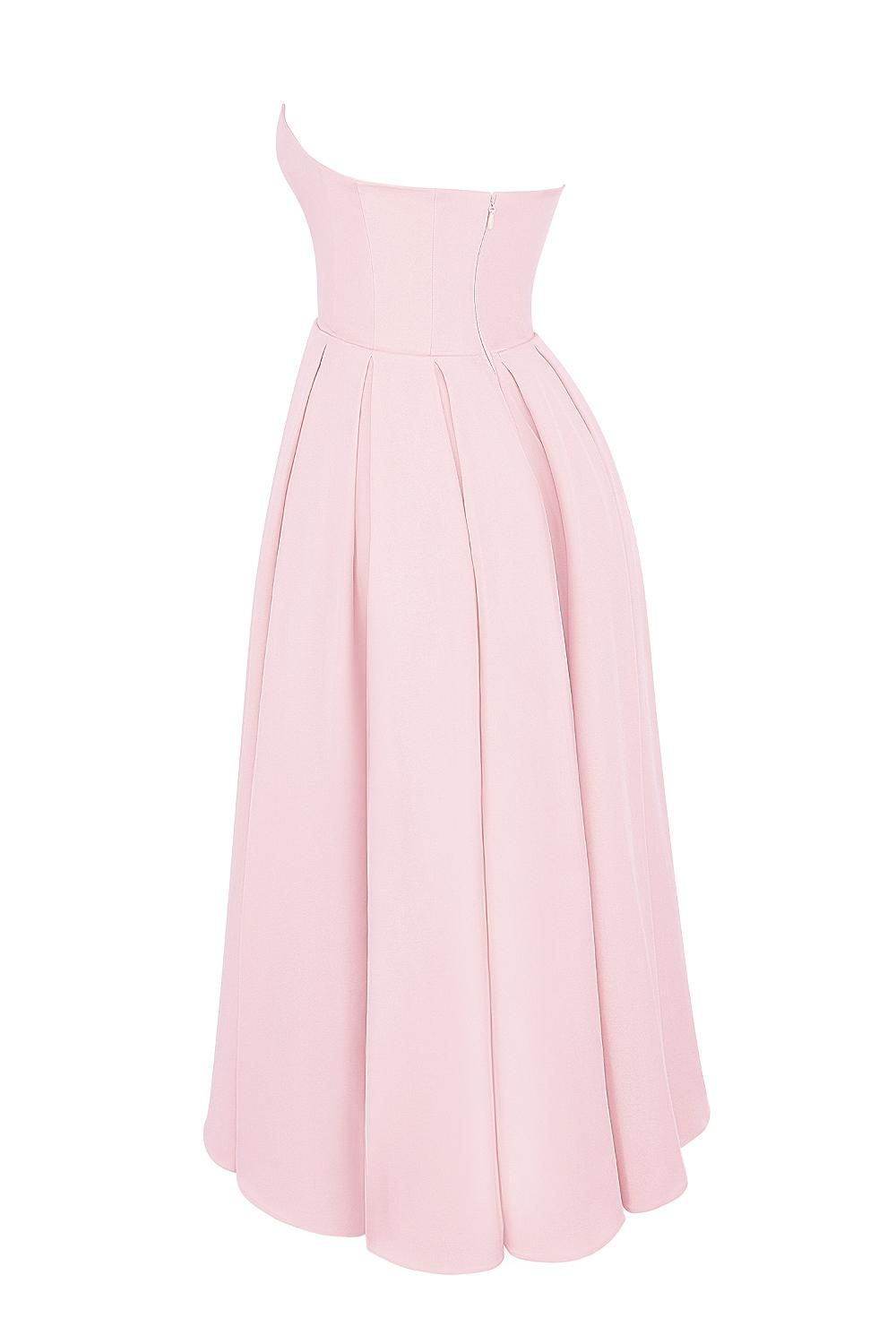 Contessa  parisian pink strapless corset midi dress Product Image