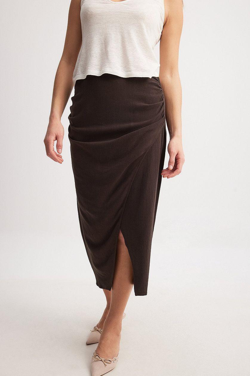 Linen Mix Midi Skirt Product Image