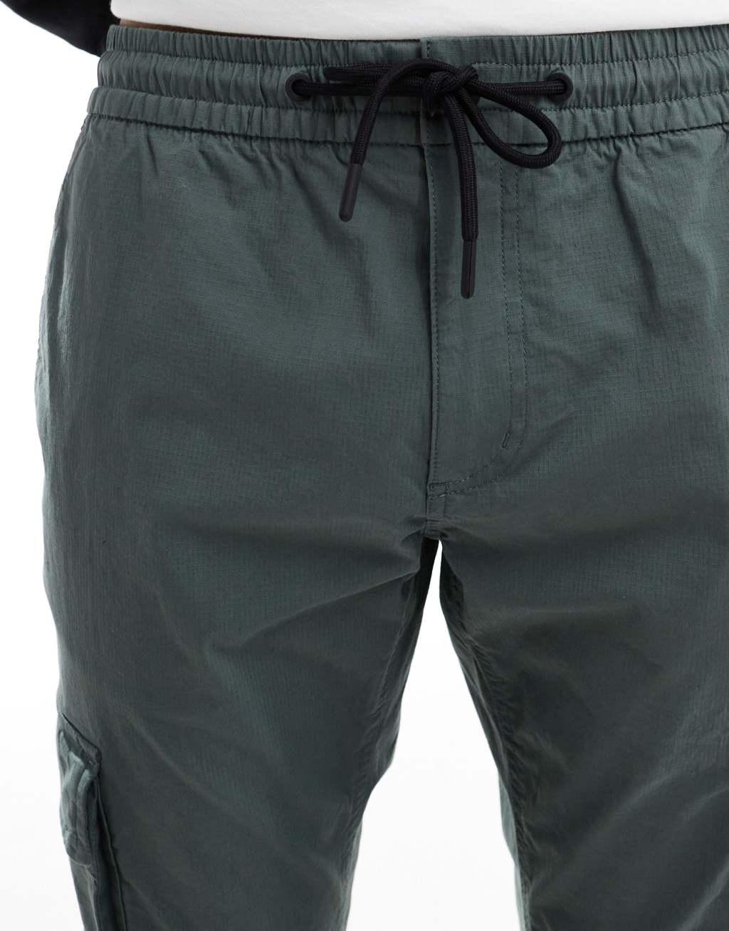 Calvin Klein Jeans skinny cargo pants in charcoal gray Product Image