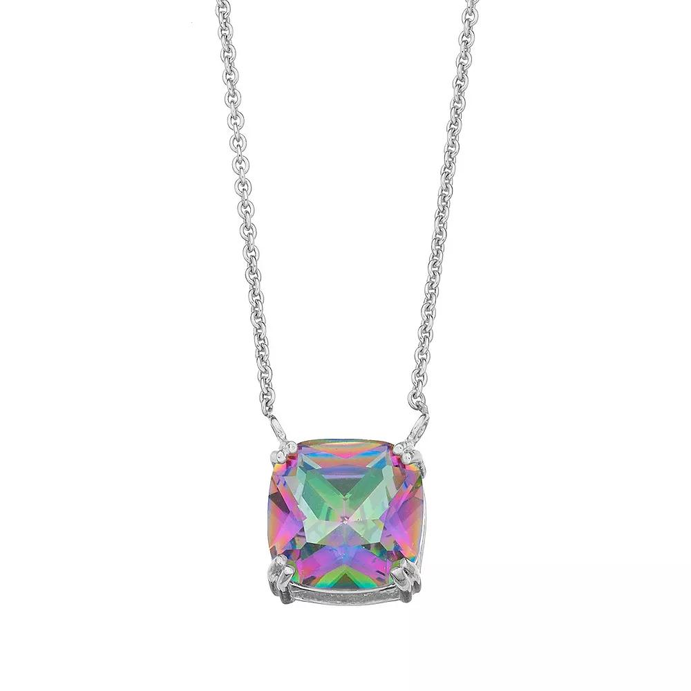 Aleure Precioso Sterling Silver Crystal Pendant Necklace, Women's, Size: 18", Silver Tone Team Product Image