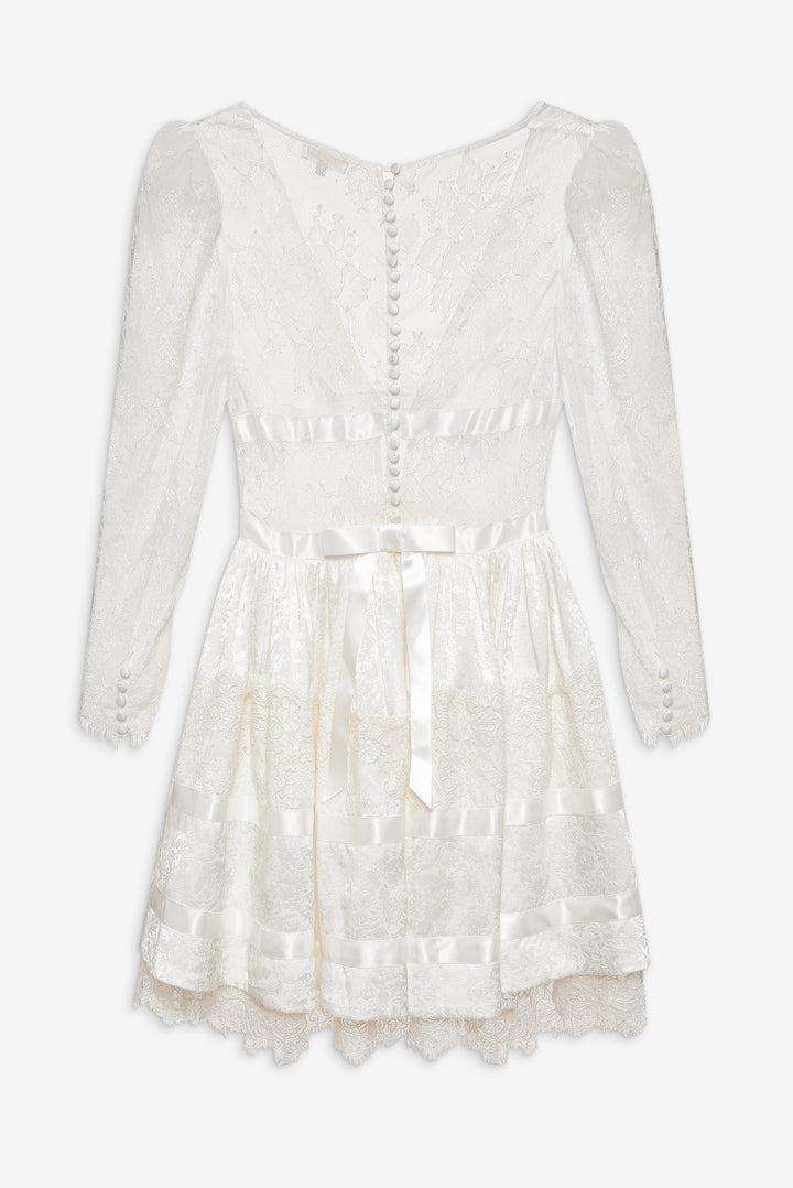 Annabelle Lace Mini Dress — Cream Product Image