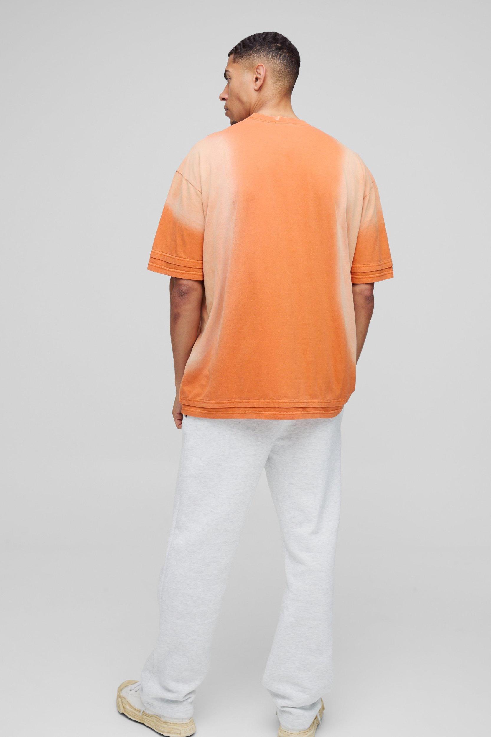 Oversized Faux Layer Spray Wash T-Shirt | boohooMAN USA Product Image