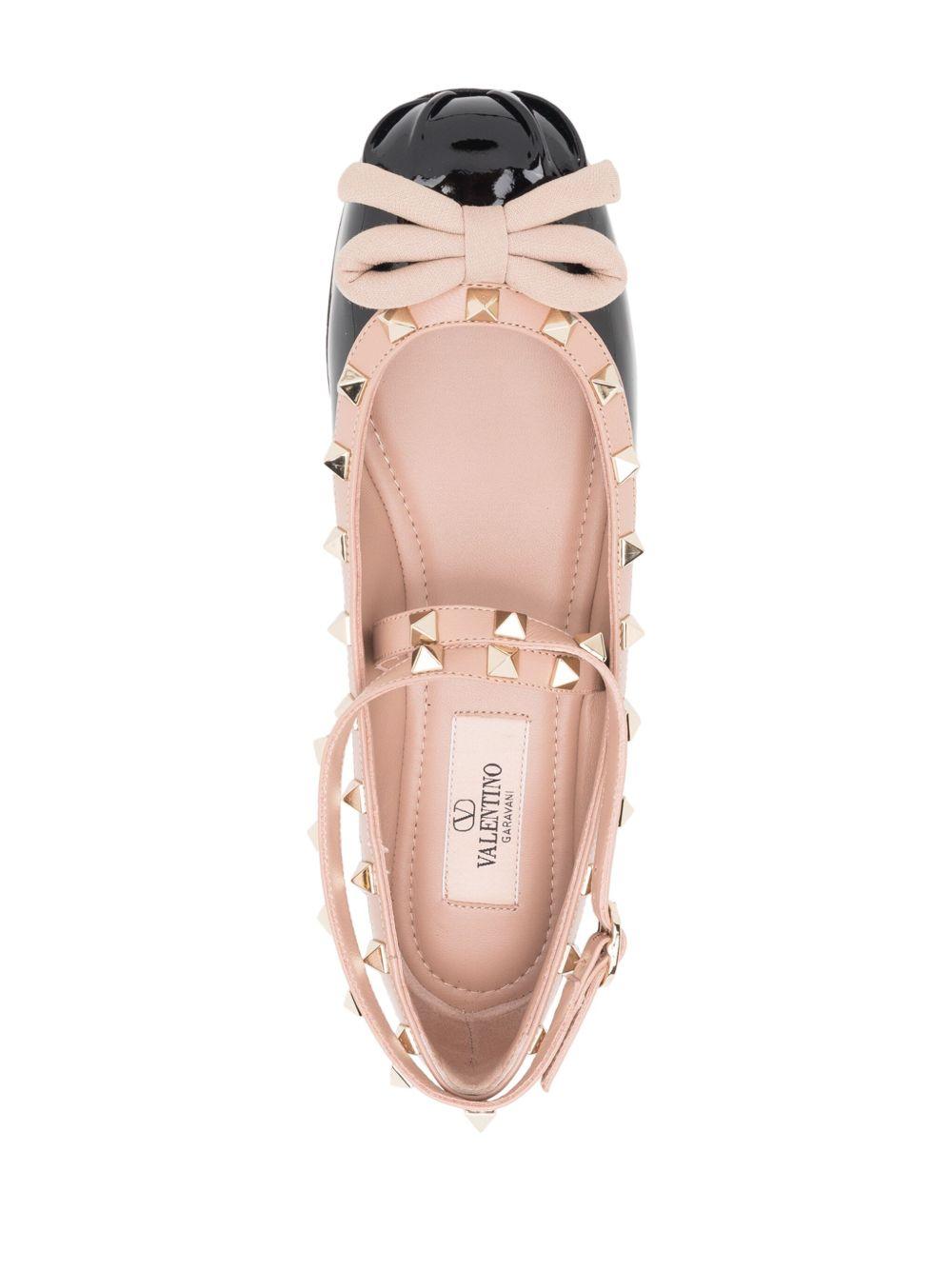 Rockstud bow-detailing ballerina shoes  Product Image