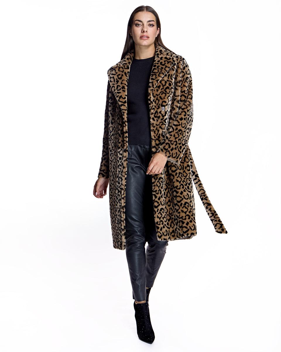 Maximilian Julia & Stella Animal Printed Shearling Coat Product Image