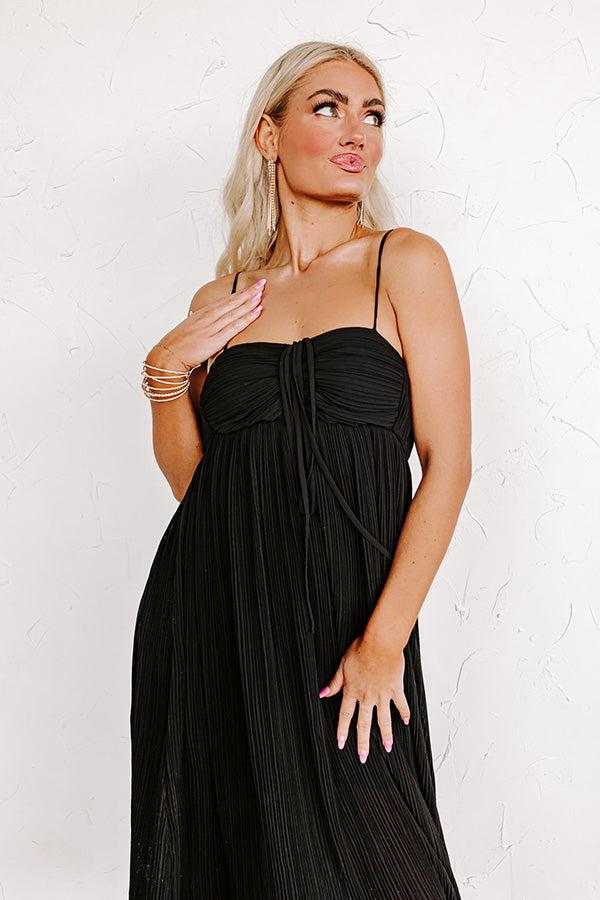 Powerful Love Pleated Midi In Black Product Image