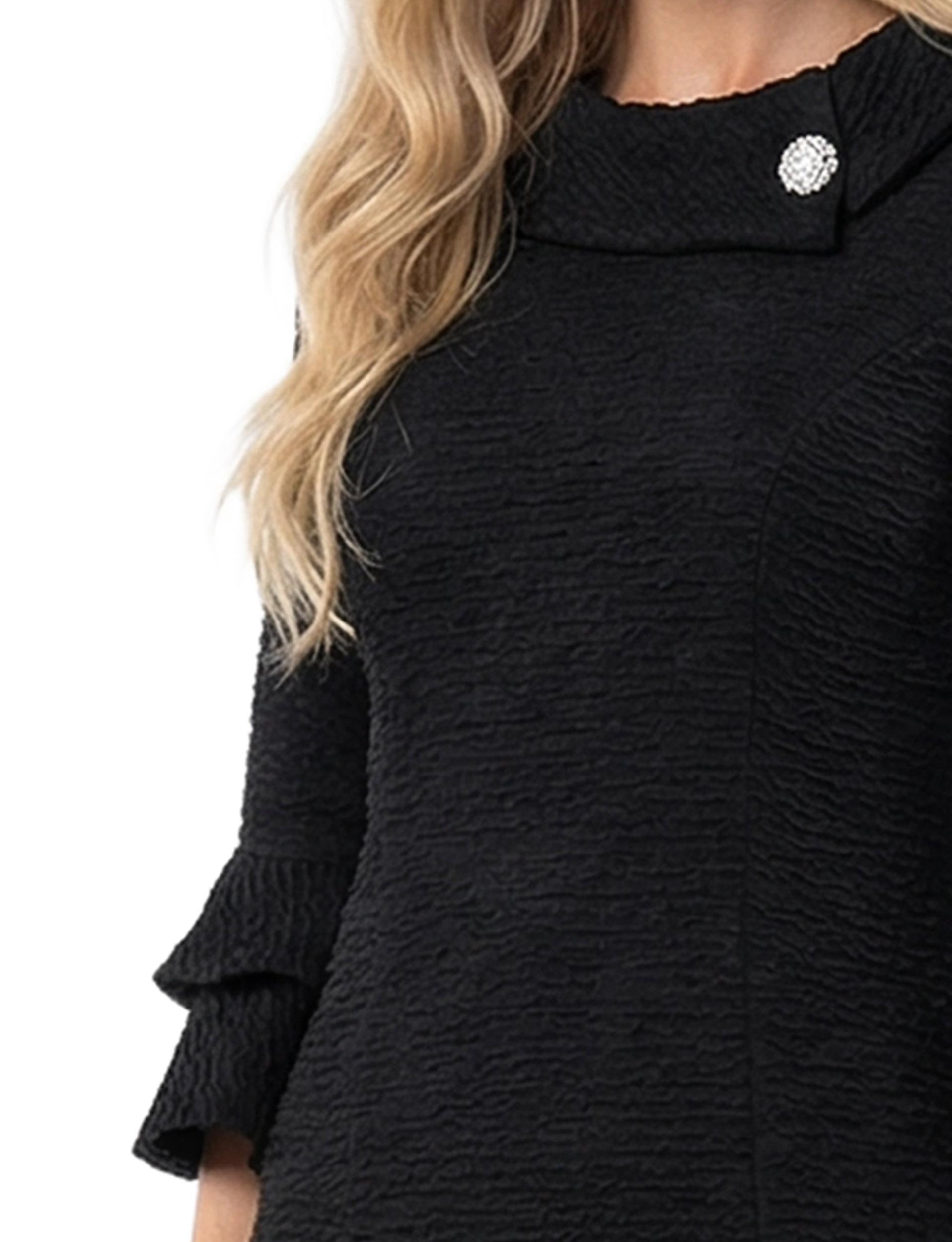 NY Collection Petite 3/4 Sleeve Shawl Collar Dress Product Image