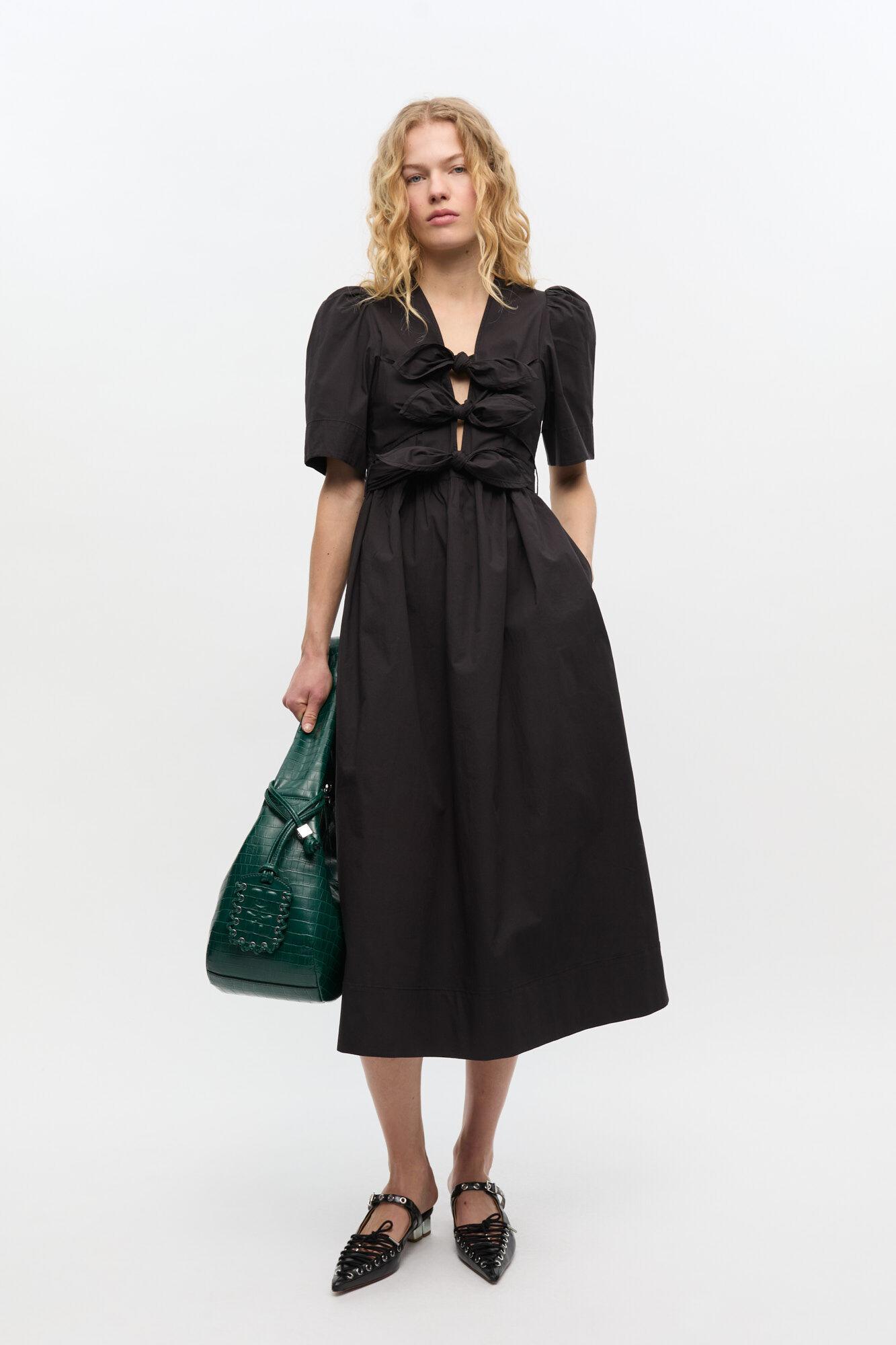 Black Stretch Cotton Dress Product Image