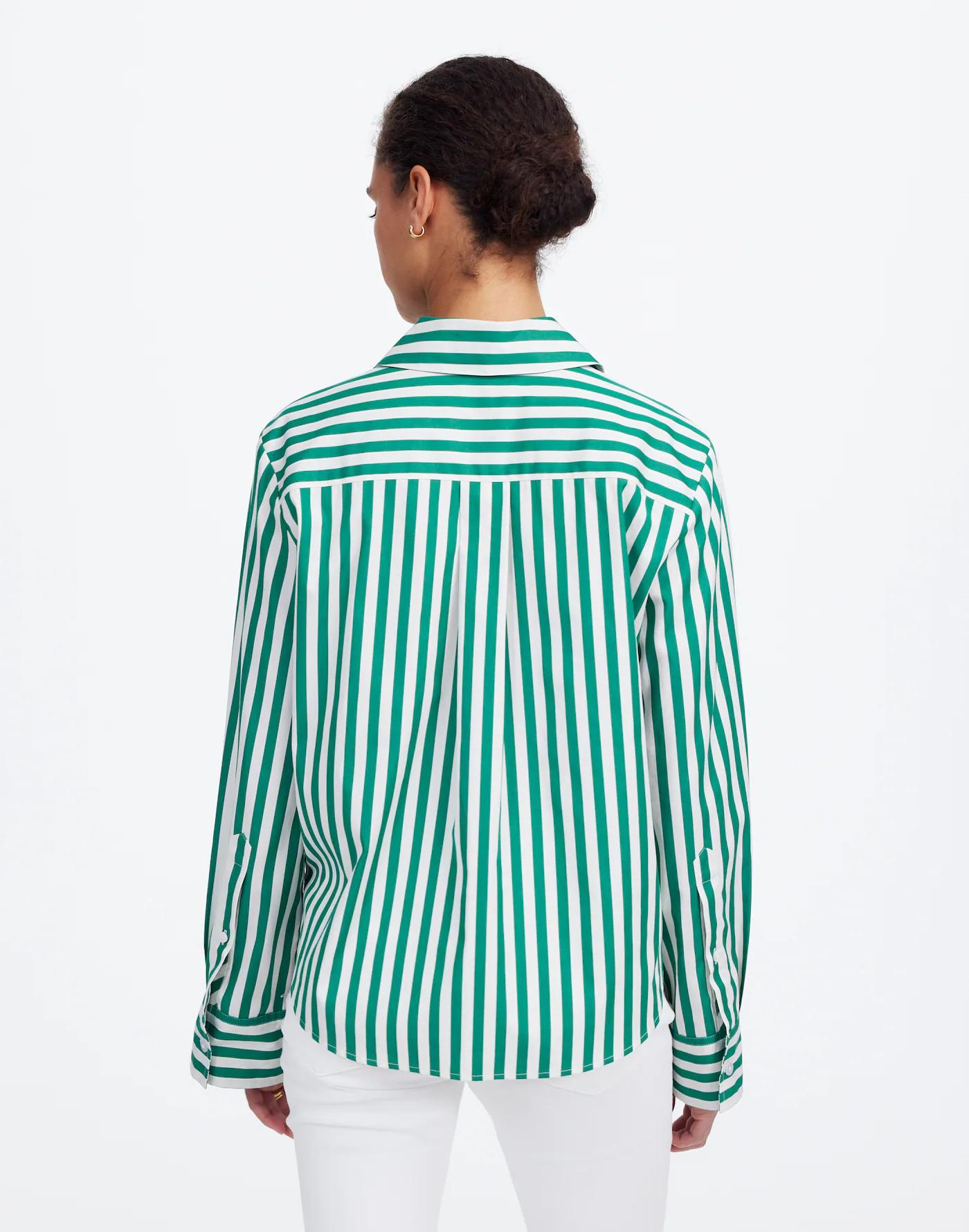 Poplin Easy Y-Neck Button-Up Shirt Product Image