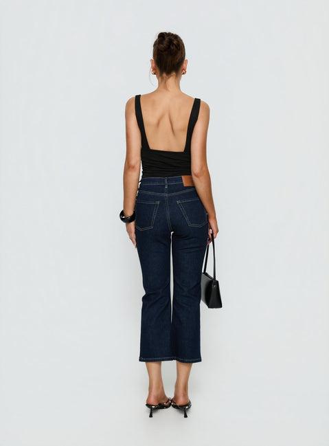 Cindee High Rise Cropped Jeans Raw Indigo Product Image