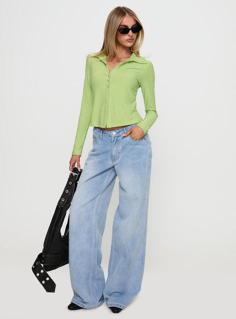 Echoes Long Sleeve Top Green Product Image