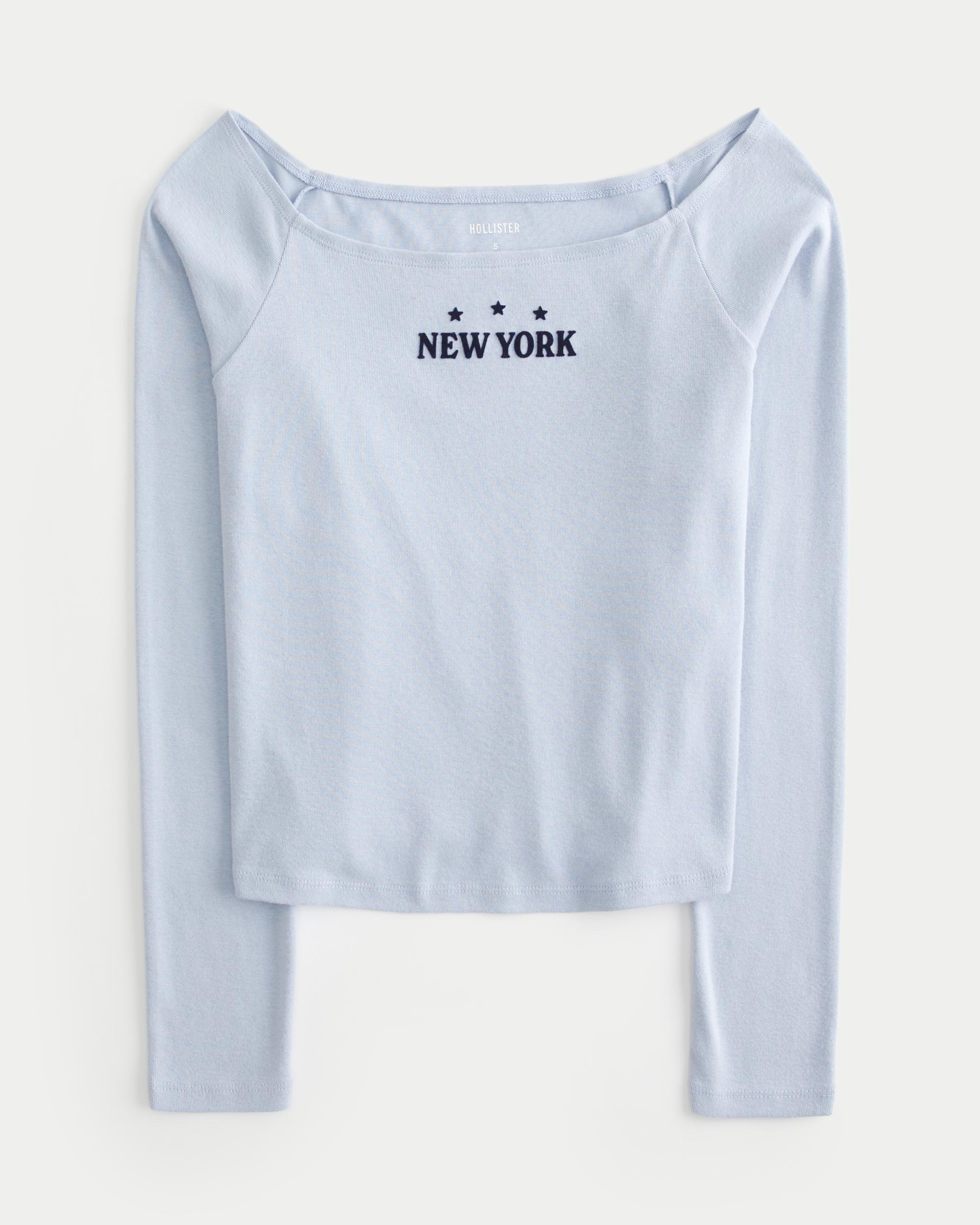 Easy New York Graphic Off-the-Shoulder Top Product Image