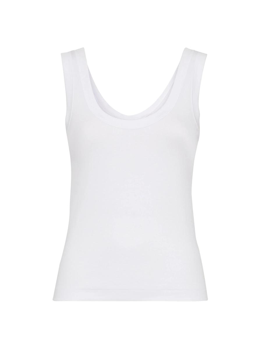 Womens Stretch Cotton Ribbed Jersey Top Product Image