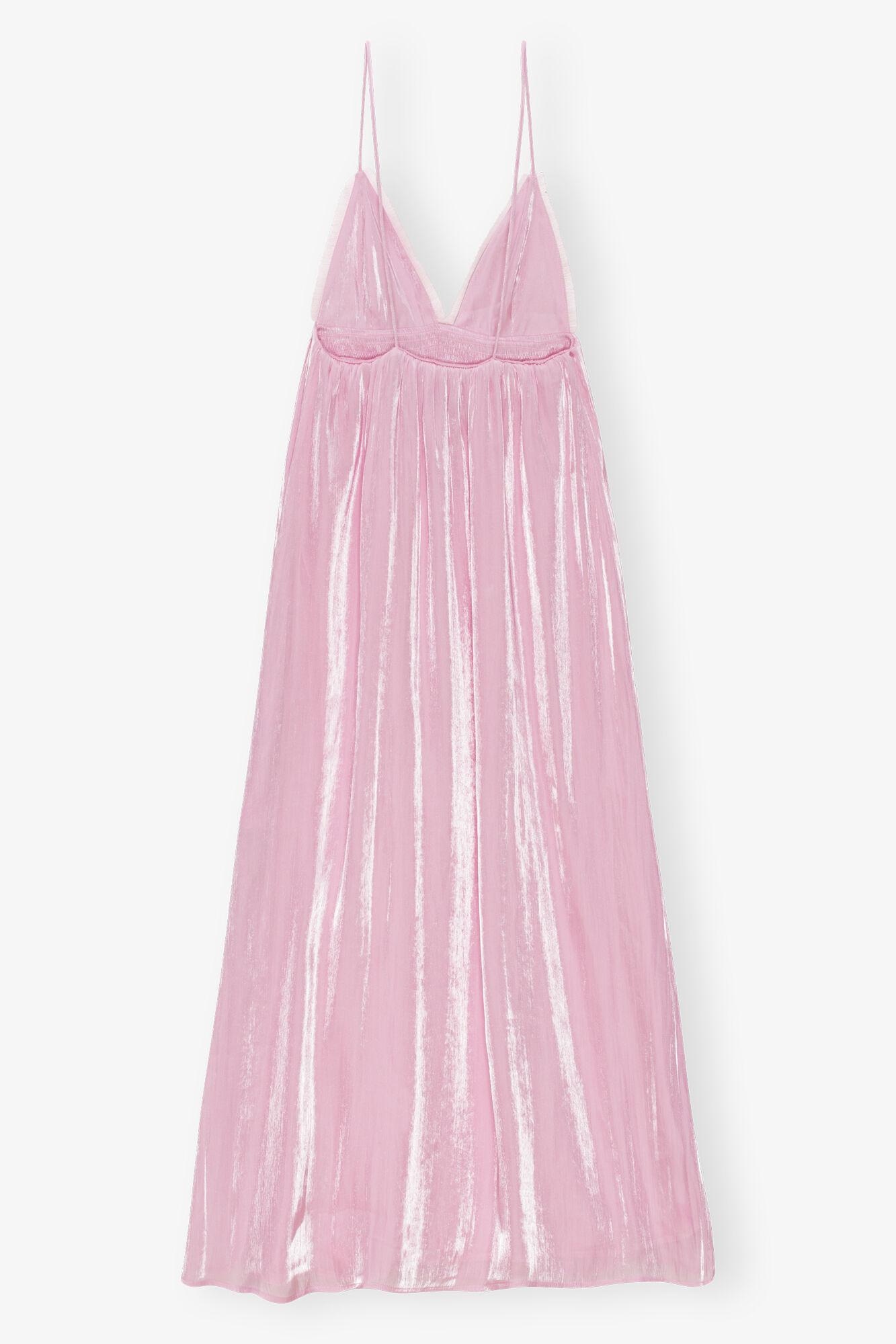 Pink Satin Strap Dress Product Image