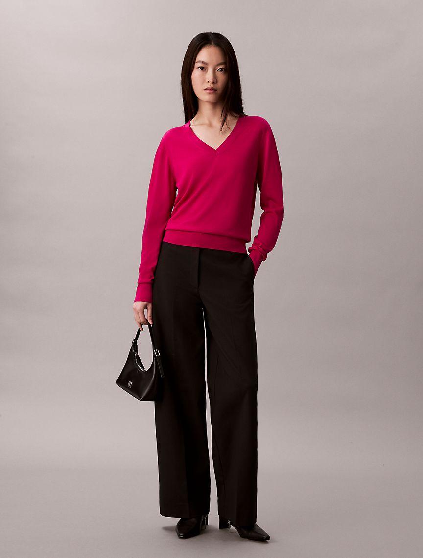 Merino Wool V-Neck Sweater Product Image