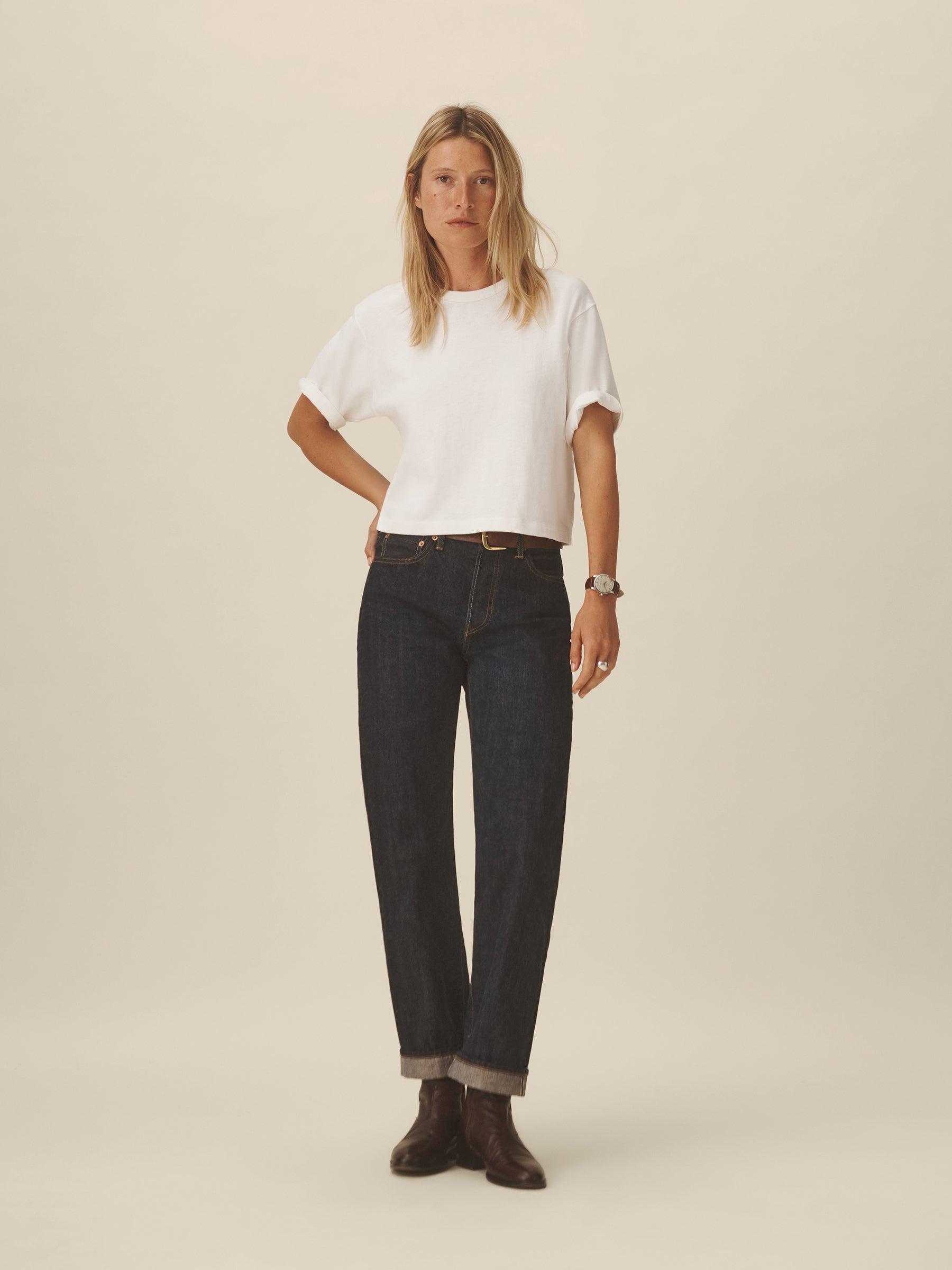 White Field-Spec Boyfriend Crop Tee Product Image