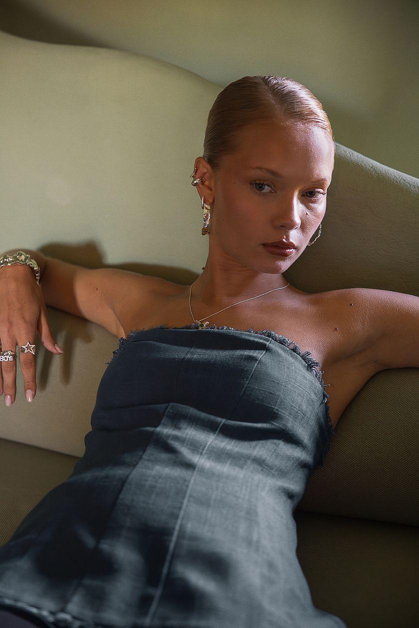 Linen Blend Bandeau Top Product Image