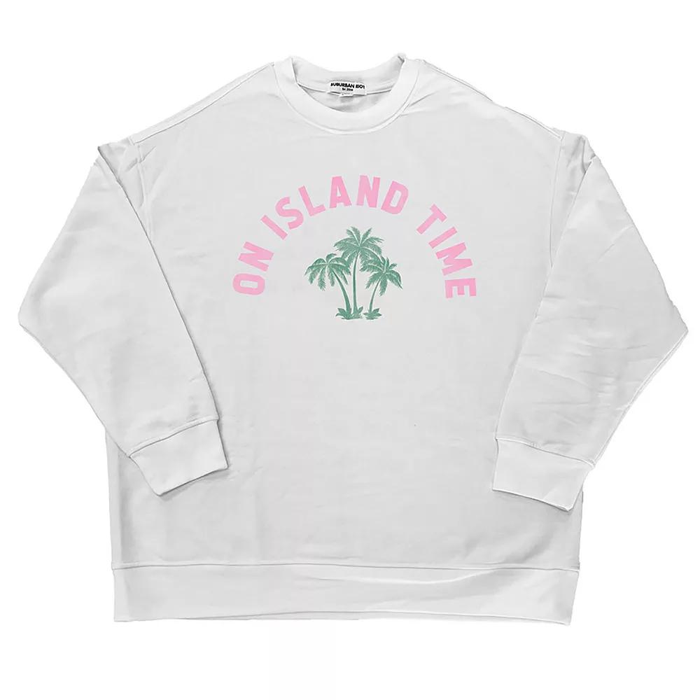 Womens Suburban Riot On Island Time Oversized Graphic Sweatshirt, Girls Product Image