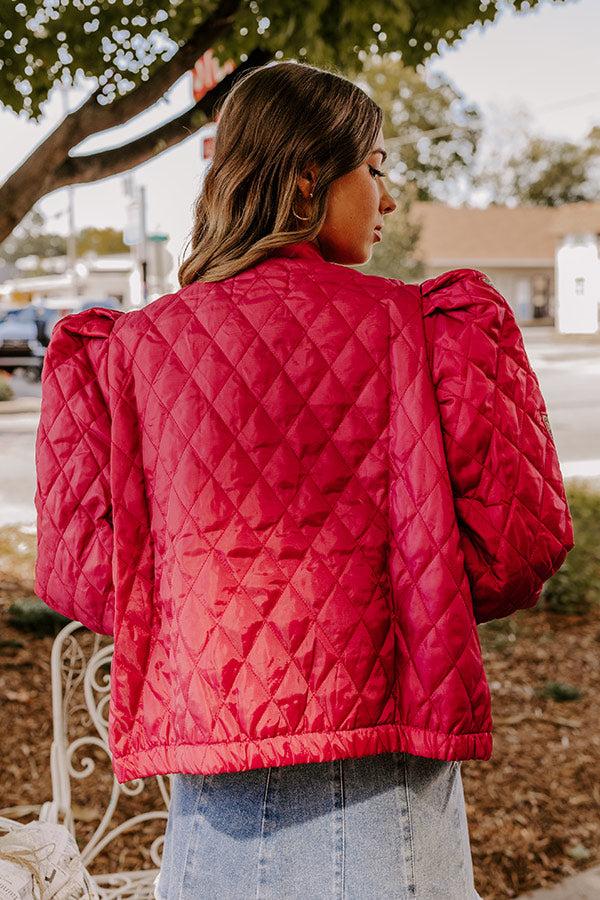 Statement Maker Quilted Jacket in Sangria Product Image