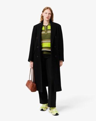 Ribbed Striped Knit Polo Sweater Product Image