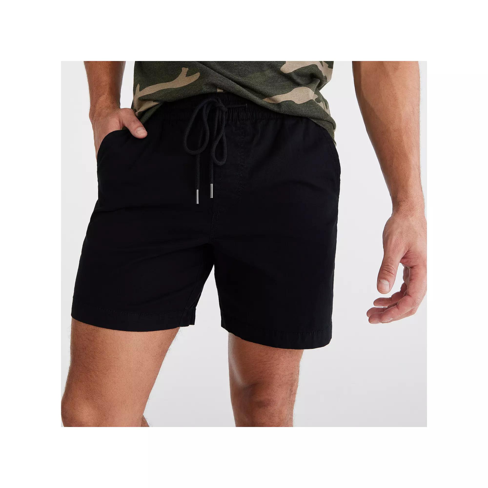 Men's Aeropostale 6.5" Pull-On Drawstring Shorts, Size: XL, Dark Black Product Image