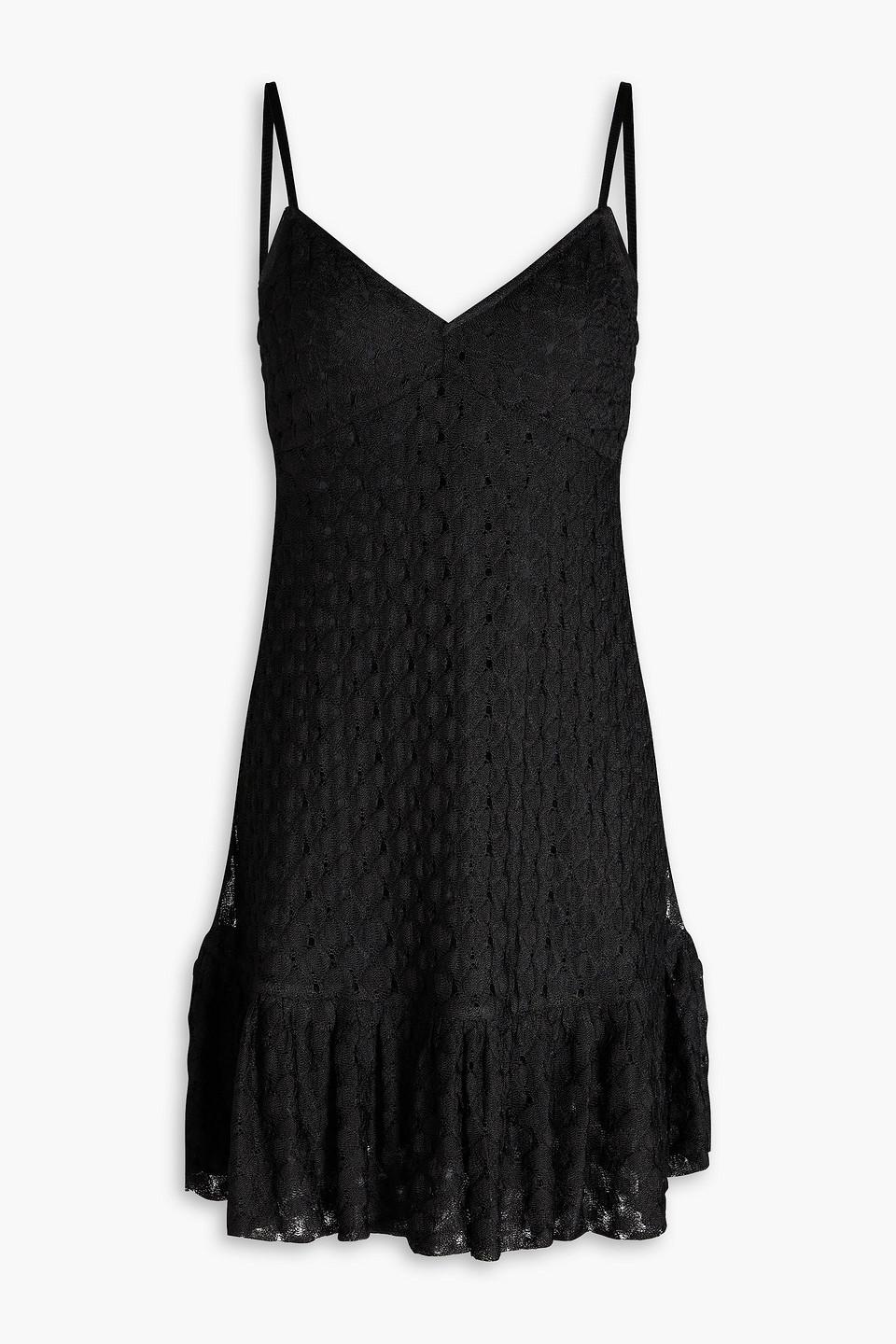 MISSONI Sleeveless Mini Dress With Lace Tiered Skirt In Black Product Image