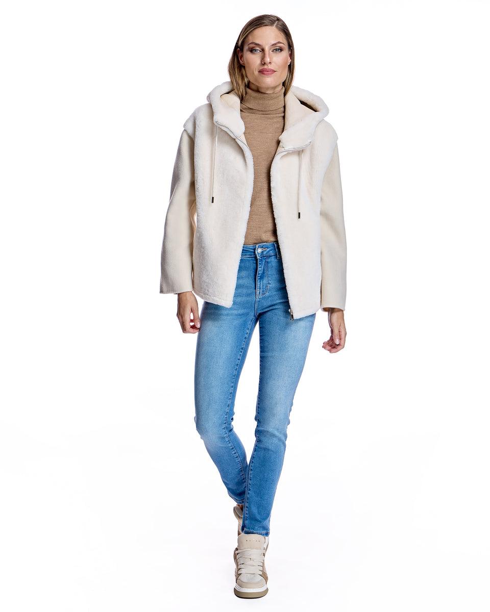 Hooded Shearling and Wool Jacket-Maximilian Product Image