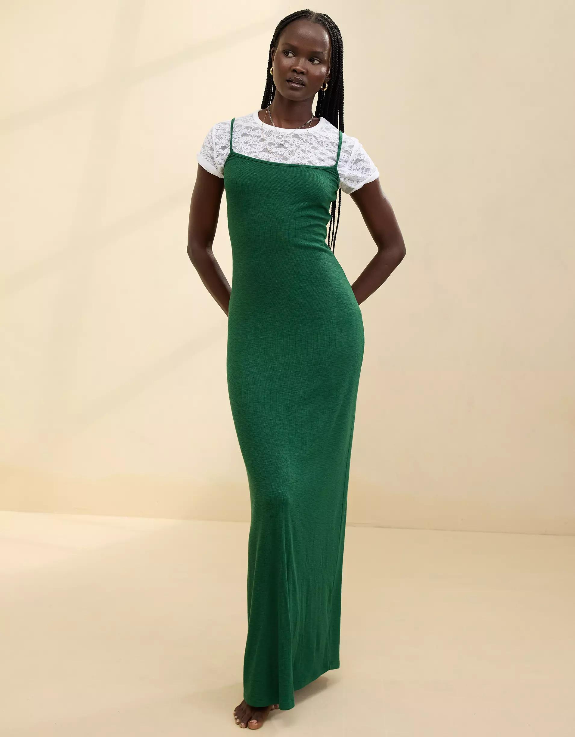 Aerie Real Soft Stretch Bodycon Maxi Dress Product Image