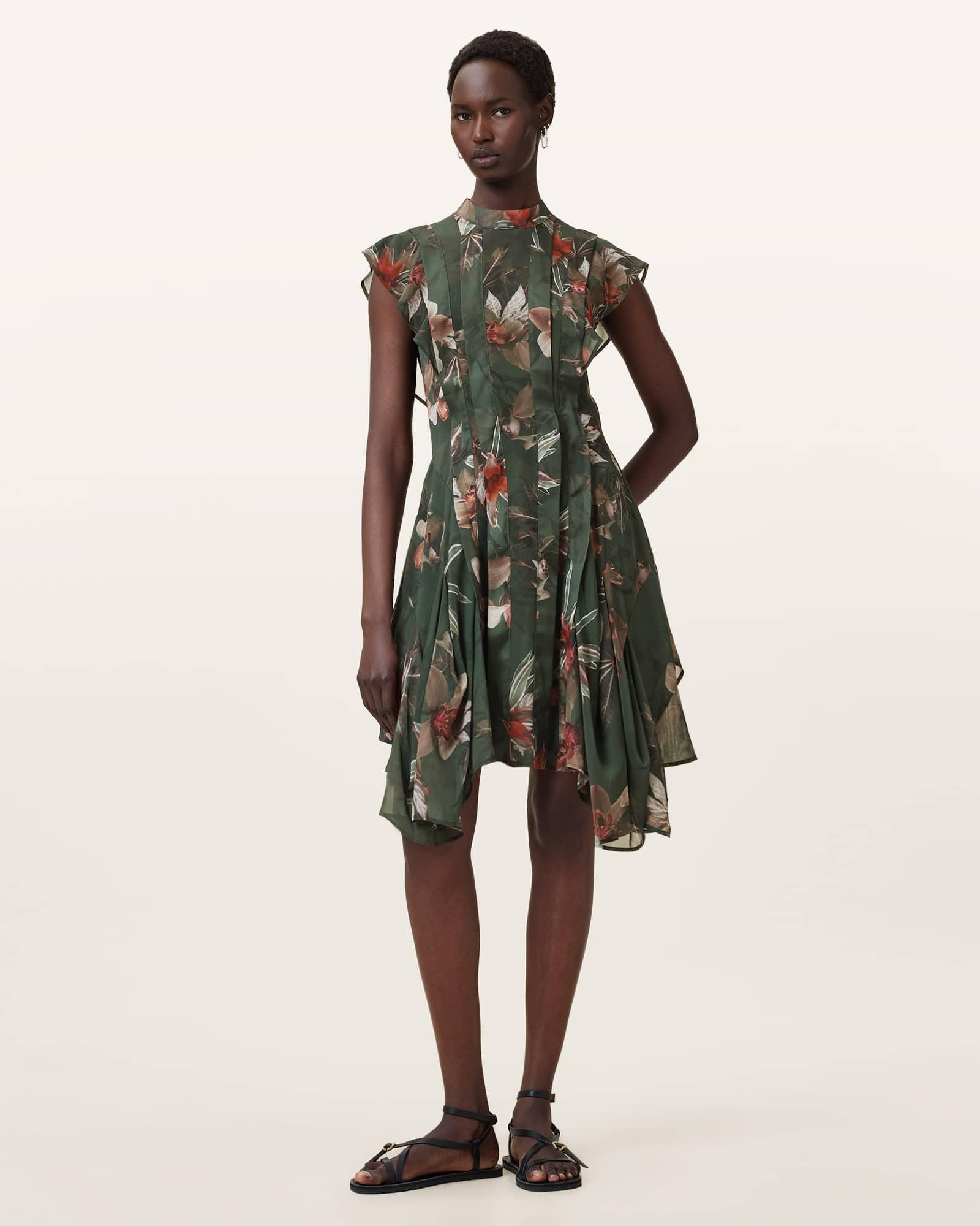 Fleur Printed Asymmetric Mini Dress Product Image