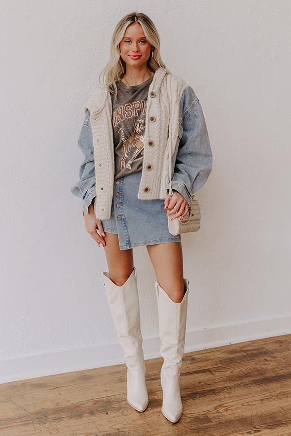 Crisp And Cozy Cable Knit Sweater Product Image