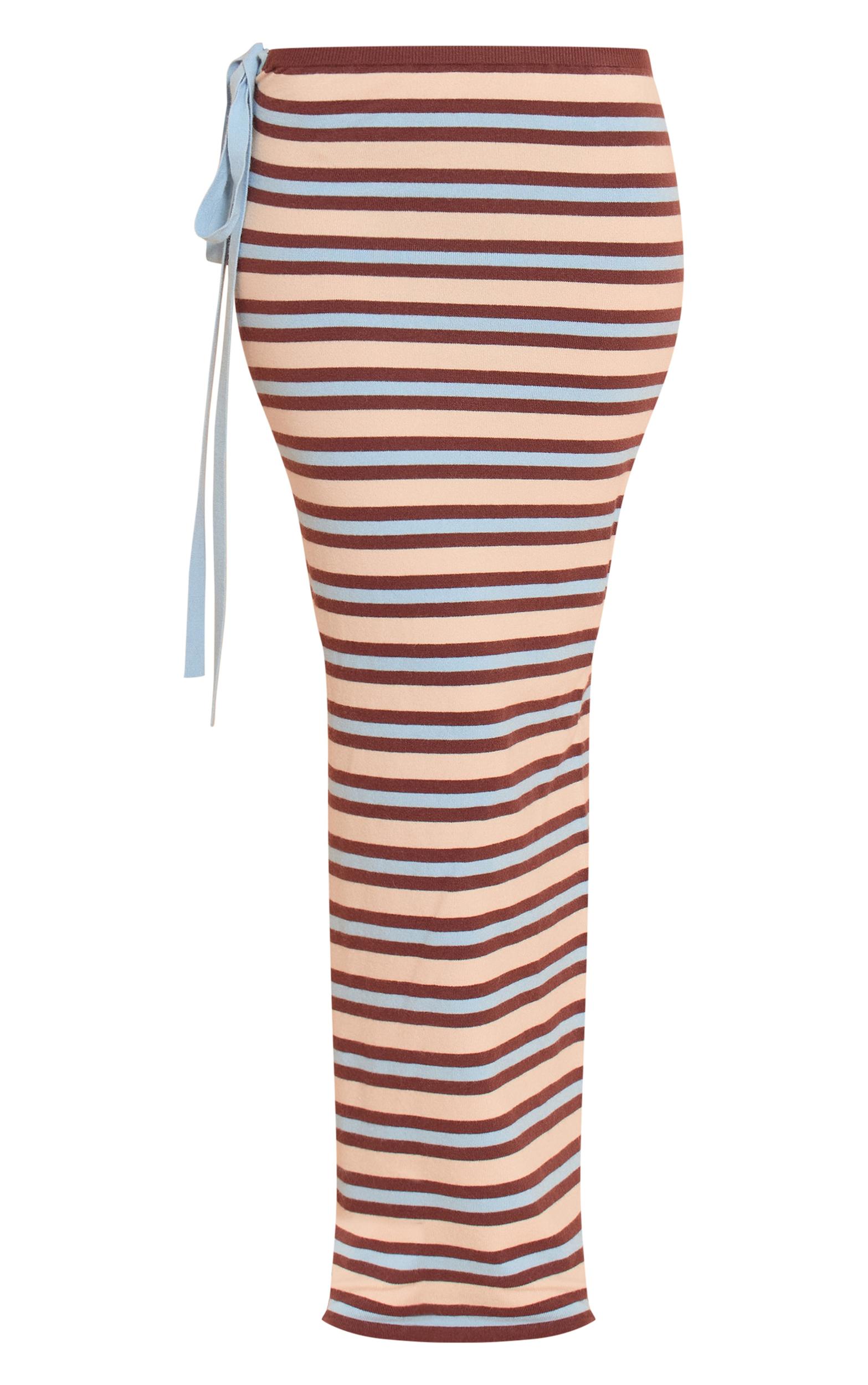Tall Multi Stripe Knit Maxi Skirt Product Image