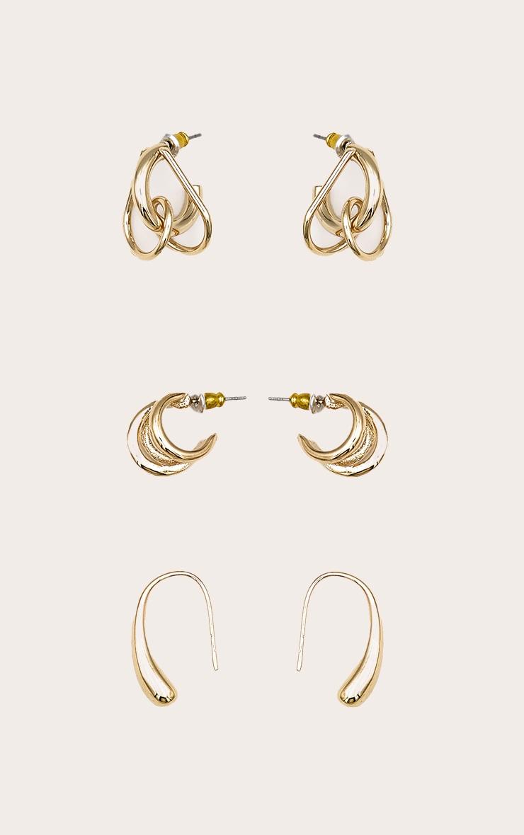 Gold Abstract Multi-pack Stud Earrings Product Image