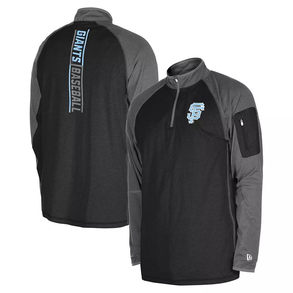 Men's New Era Navy Boston Red Sox Father's Day Raglan Quarter-Zip Top,  Product Image