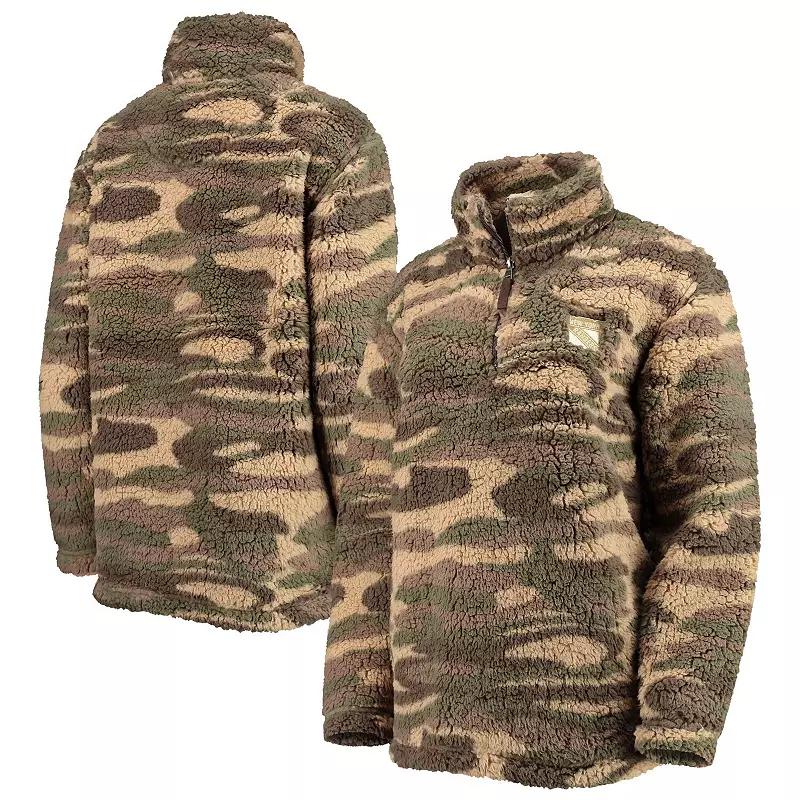 Women's G-III Sports by Carl Banks Camo Pittsburgh Penguins Sherpa Quarter-Zip Jacket,  Product Image