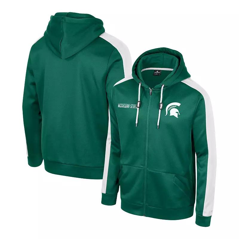 Men's Colosseum Green Michigan State Spartans Reese Full-Zip Hoodie,  Product Image