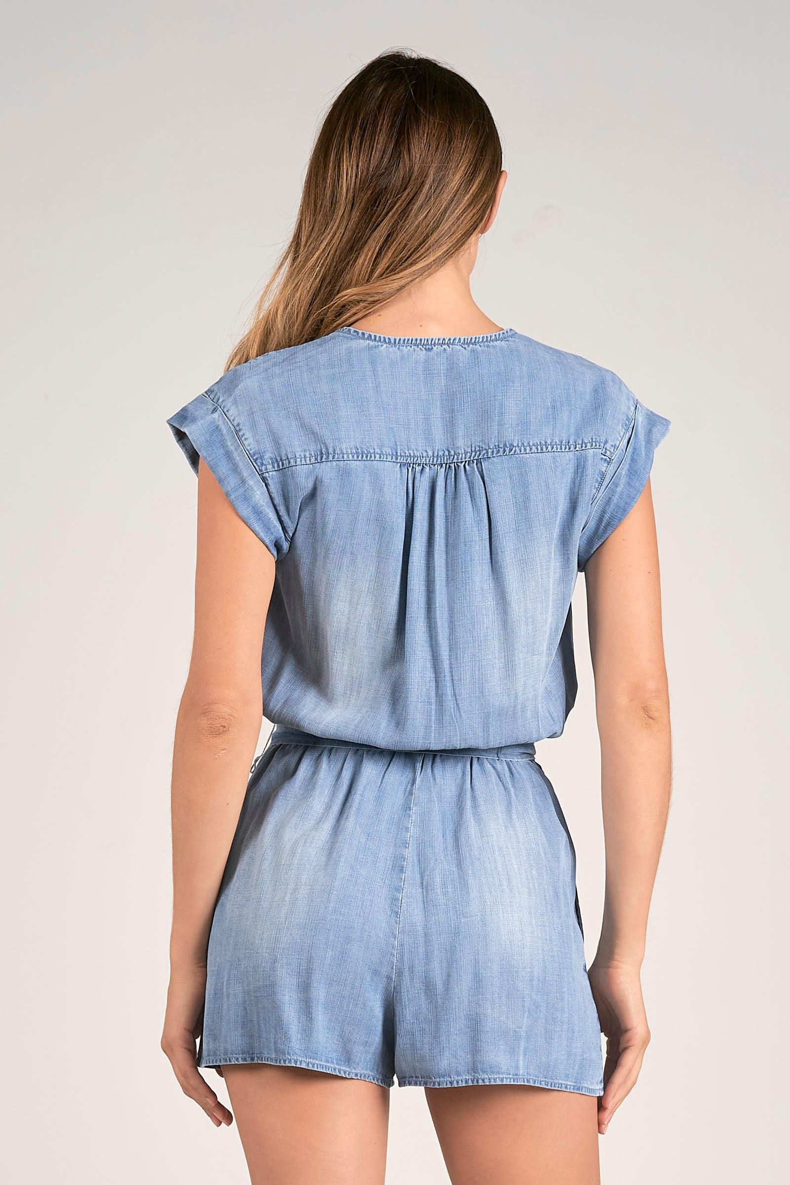 Romper Short Sleeve V Neck Product Image