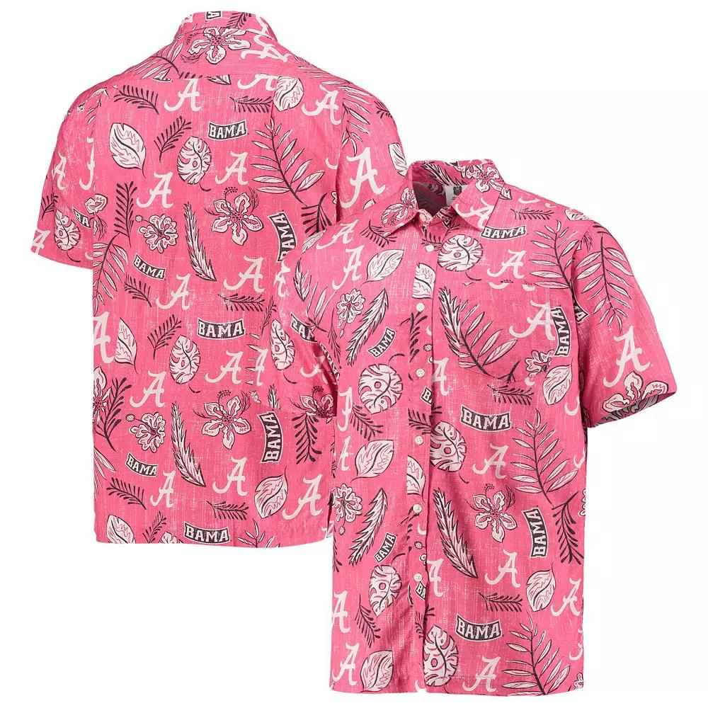 Mens Wes & Willy Crimson Alabama Crimson Tide Vintage Floral Button-Up Shirt Product Image