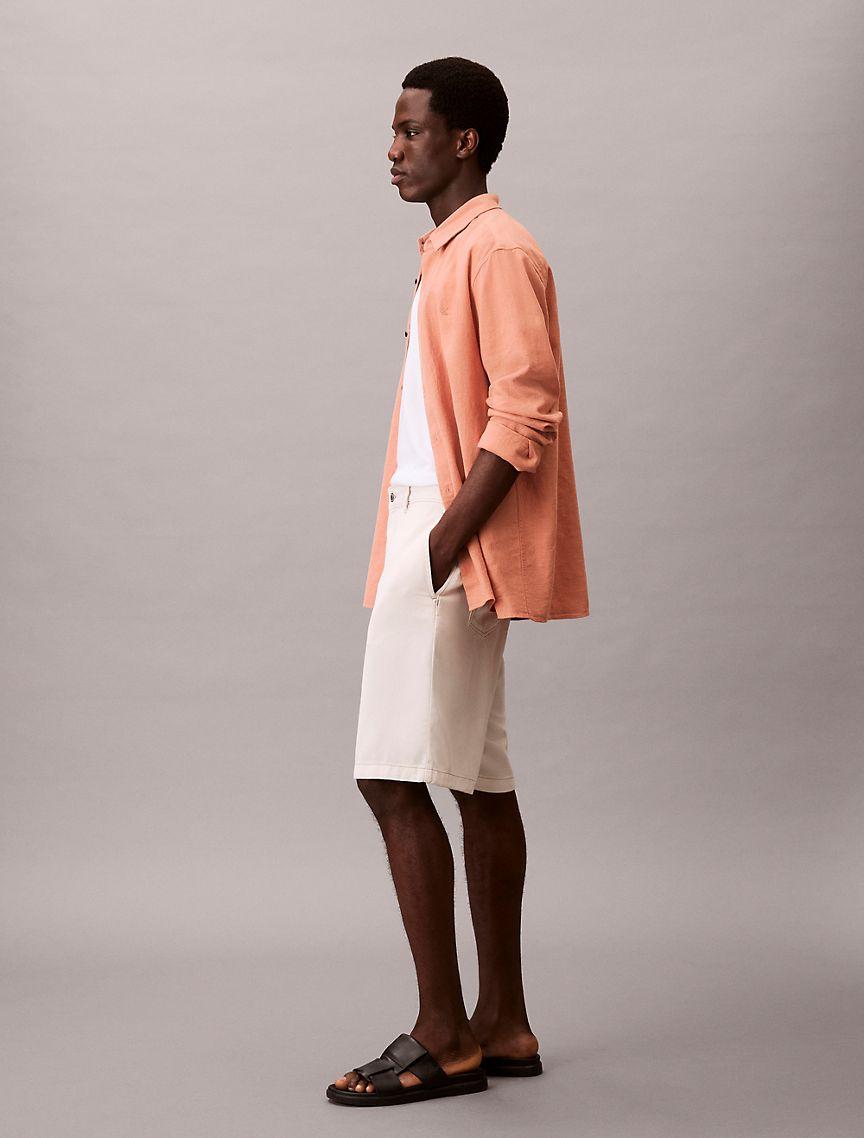 Linen Cotton Classic Button-Down Shirt Product Image