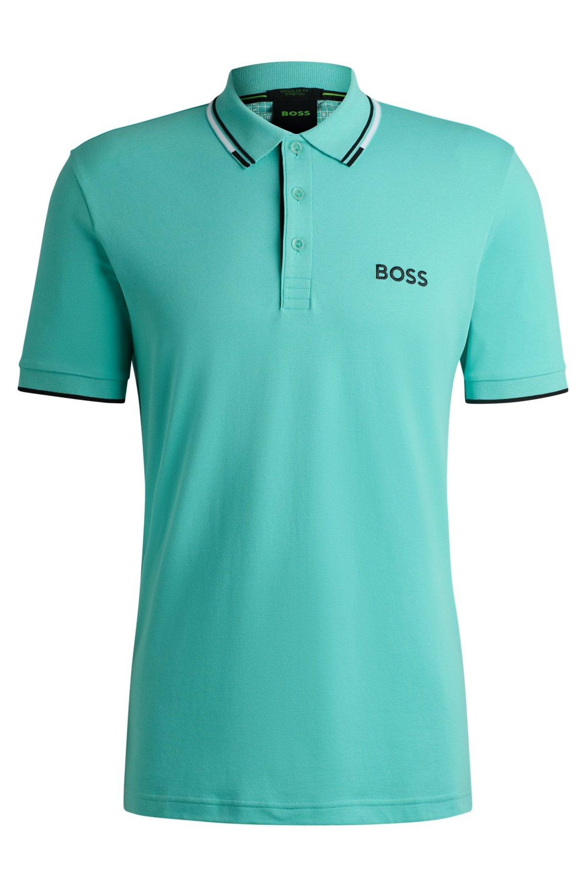 Polo shirt with contrast logos Product Image