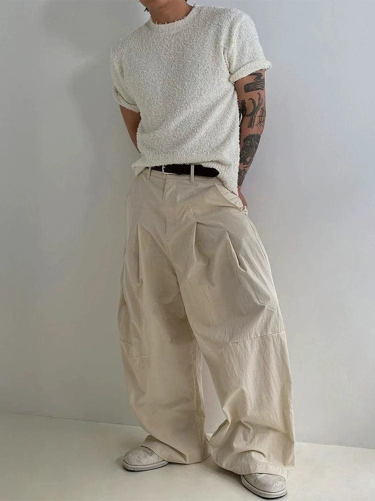 RT No. 19029 PLEATED BAGGY STRAIGHT PANTS Product Image
