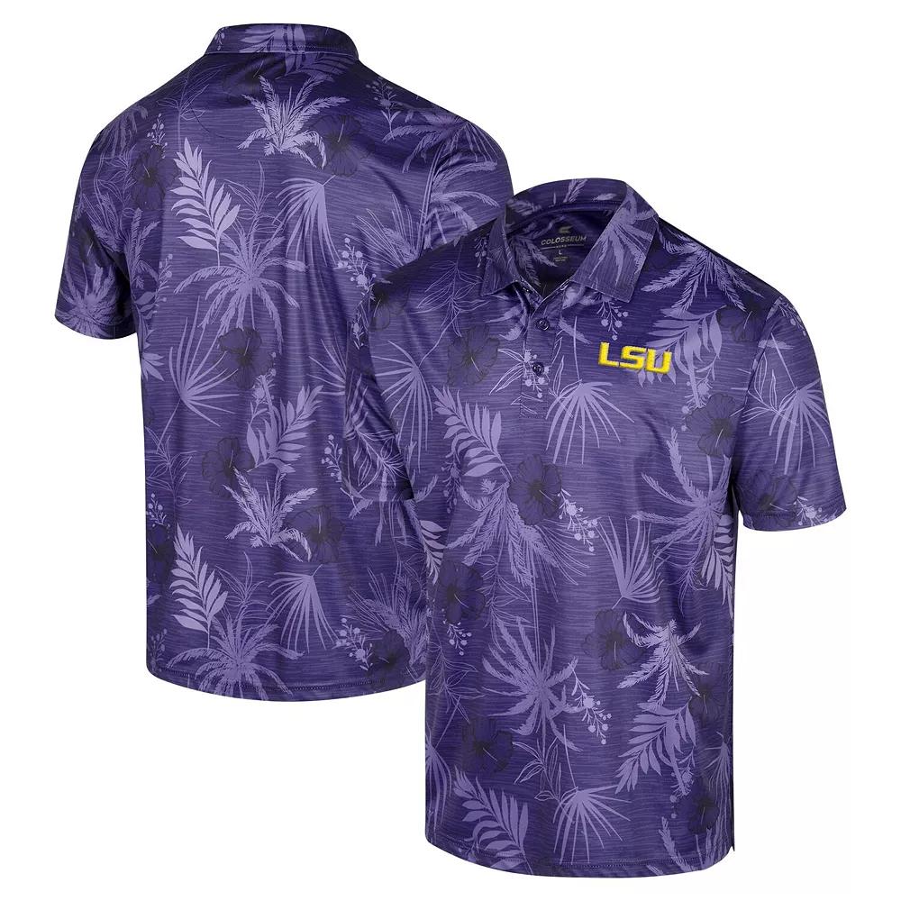Men's Colosseum Purple LSU Tigers Big & Tall Palms Polo, Size: 2XLT Product Image