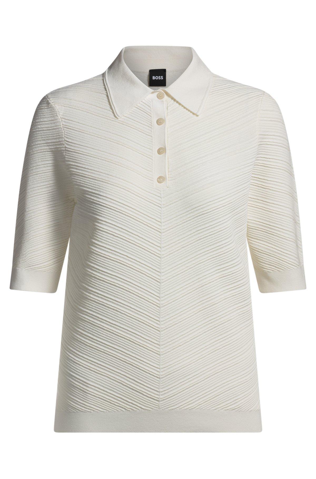 Structured sweater with polo collar Product Image